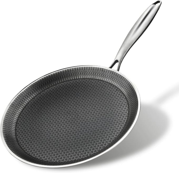 RVS Crêpe Pan met Anti-Aanbaklaag voor Perfecte Pannenkoeken