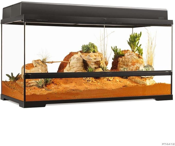 Exo Terra Pro Terrarium Zwart | Advanced Natural Terrarium 90Ã—45Ã—45 cm met 3-traps ventilatie