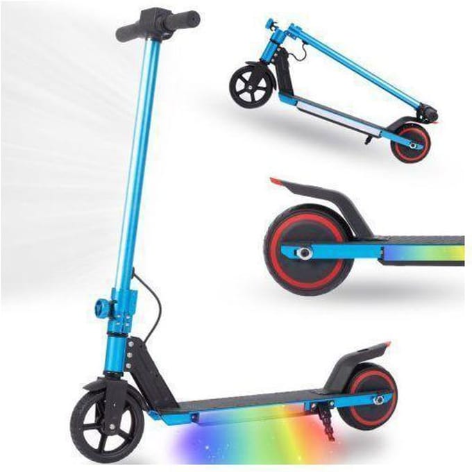 Trottinette électrigue pour enfants - Leawin - Autonomie 5 - 8KM - Max 14KM/H - Bluetooth - Système de freinage électronique - Bleu.