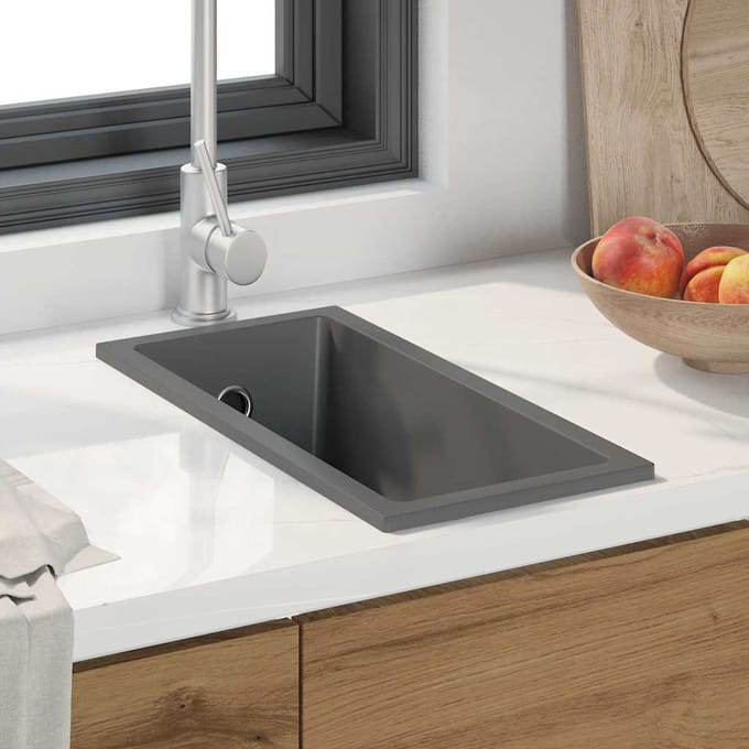 vidaXL Keukenwasbak Grijs 21 x 44 x 14 cm Graniet