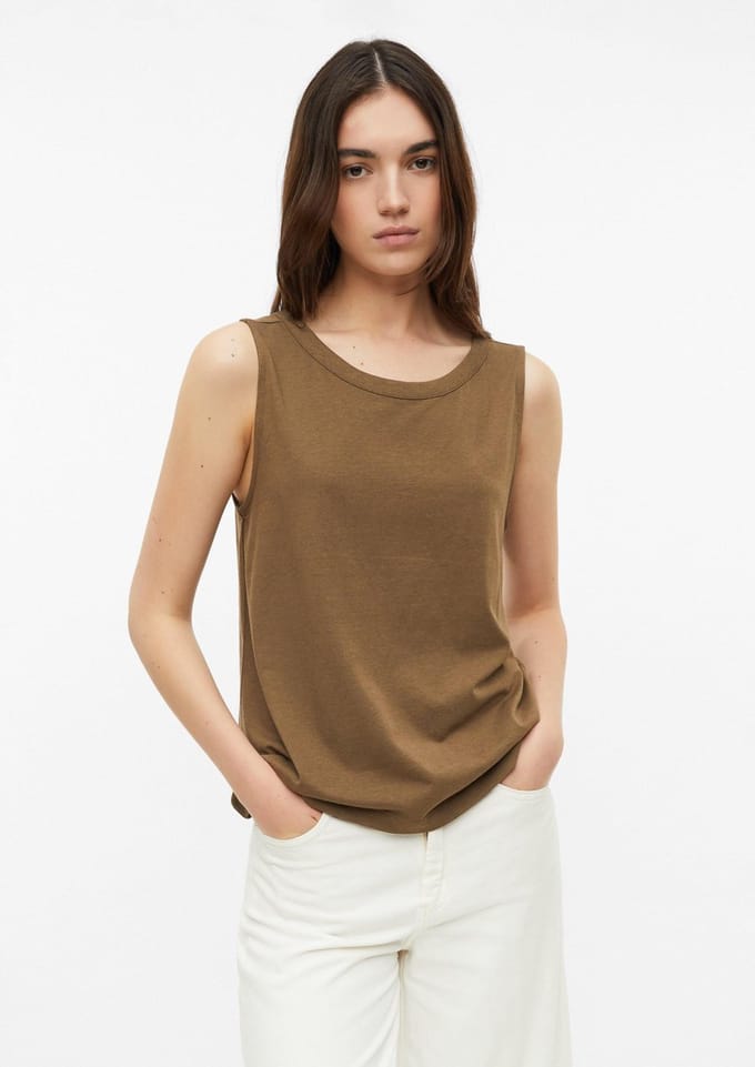 s.Oliver - female - Jersey top met ronde hals en rugdetail