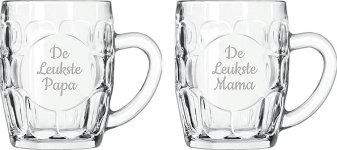 Gegraveerde Bierpul 55cl De Leukste Mama-De Leukste Papa