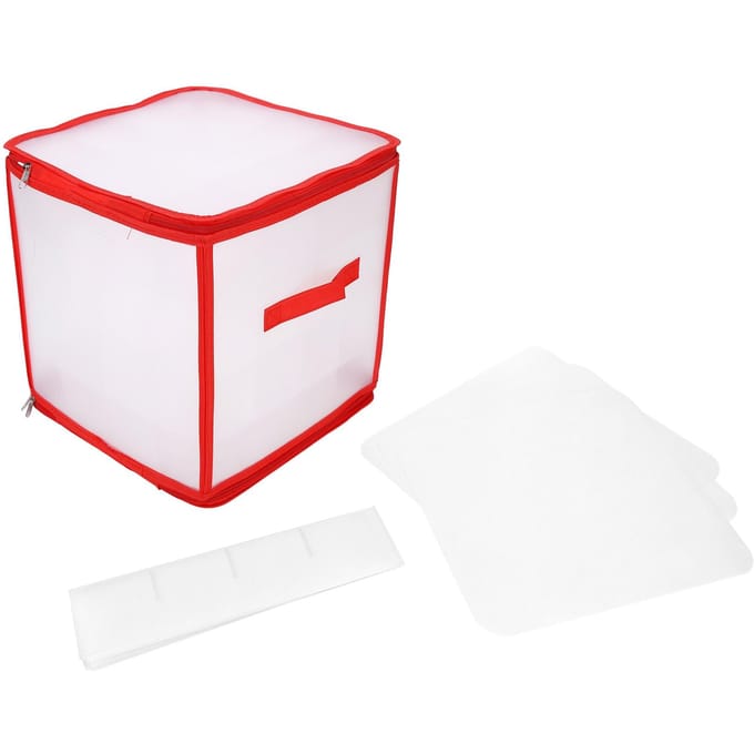 Boîte de Rangement Transparente PVC Fermeture Éclair Scellée Durable Organisateur de Chaussettes avec Compartiment pour Maison Bureau white