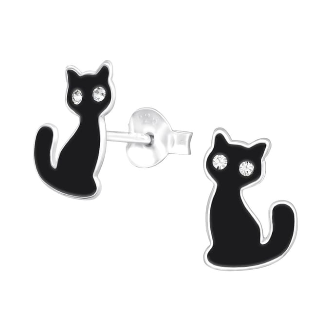 Princess Oorbellen Elly - 925 Zilver E-Coating - Poesje - 10x7mm