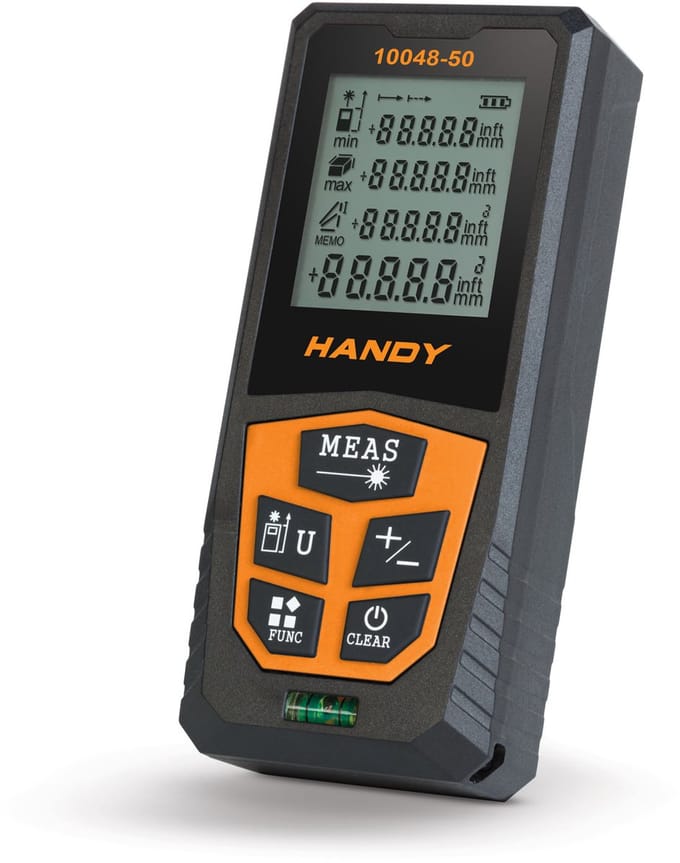 Laser Afstandsmeter 50 Meter - Digitale Laser Meter - Afstandsmeter met Oppervlakte-, Volume- en Pythagorasfunctie - LCD Display [10048-50]