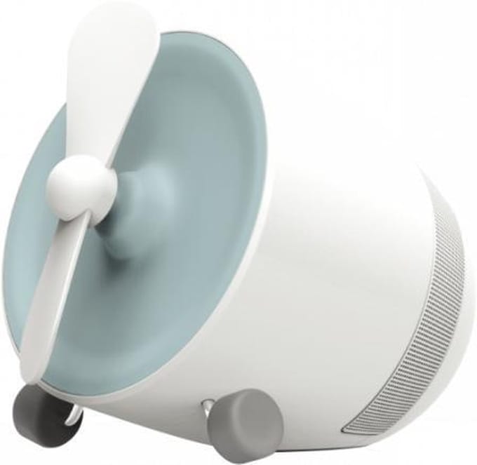 POUT EARS1 Draagbare Bluetooth luidspreker met miniventilator Blauw