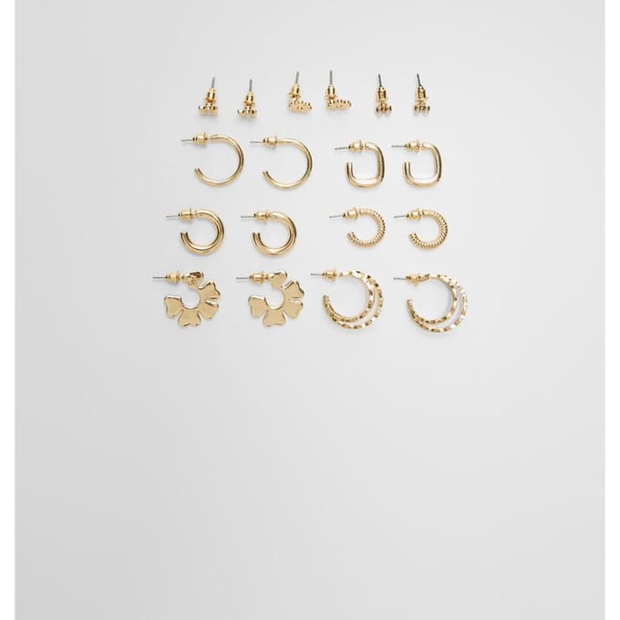 Stradivarius Set van 9 bloemoorbellen  Goud OS