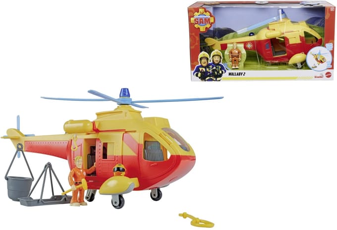 Brandweerman Sam Helikopter Wallaby II met Figuur Tom