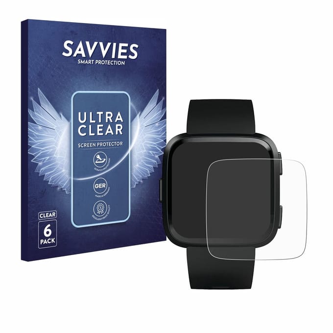 Savvies - Screenprotector voor Fitbit Versa / Lite / Special Edition - Folie Beschermfolie transparant 6 Stuks