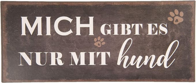 Clayre & Eef Tekstbord 30x13 cm Zwart Metaal