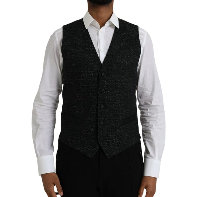 Zwart Glitter Vest Formele Stijl