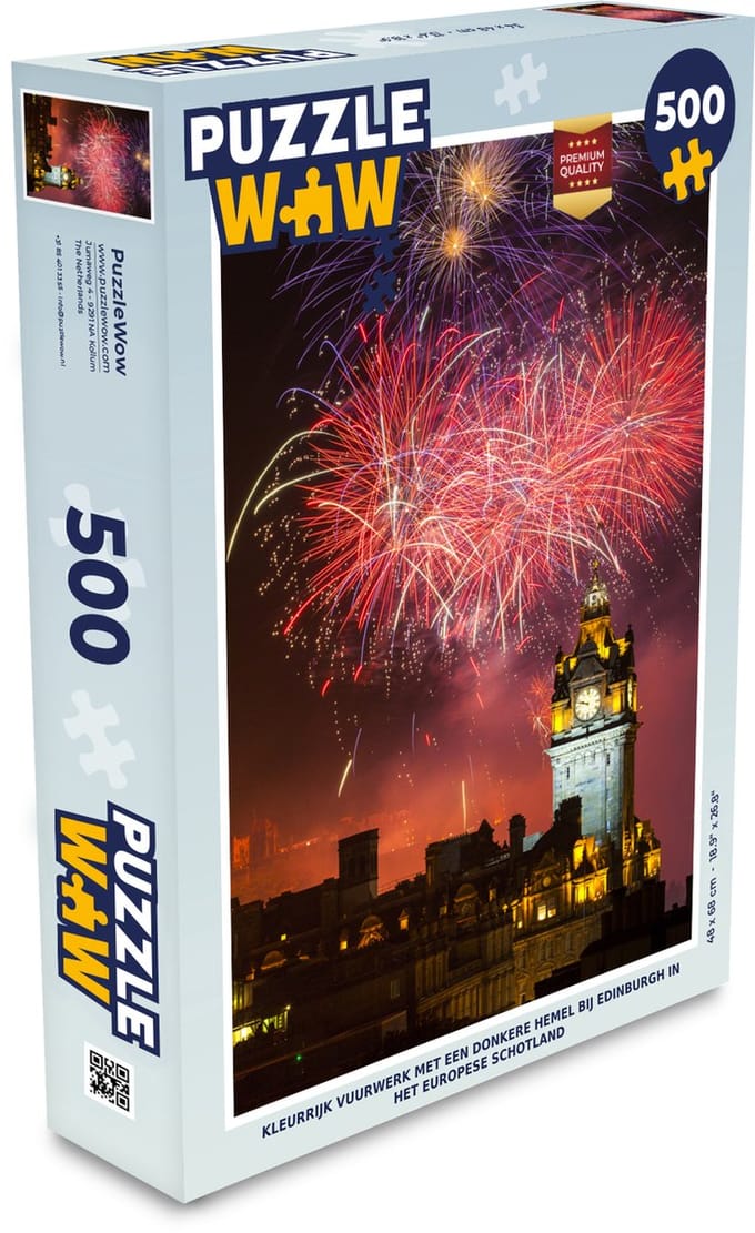 Puzzel Vuurwerk - Klok - Edinburgh - Legpuzzel - Puzzel 500 stukjes