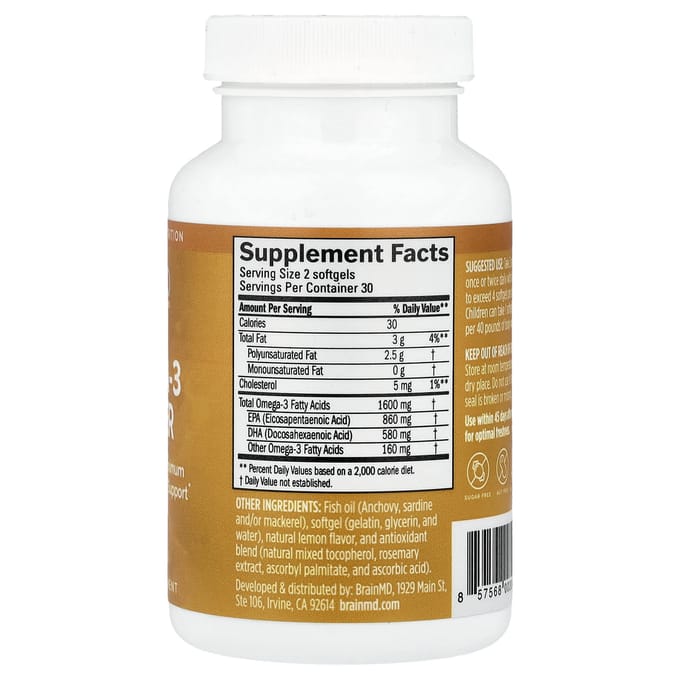 Omega 3 Kracht, 60 Softgels (800 mg per softgel)