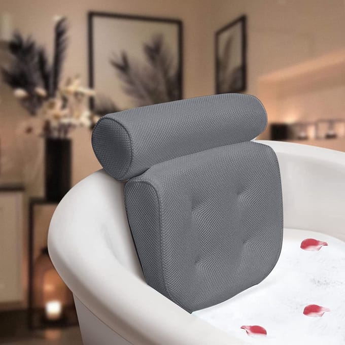 Igoods Luxe Home Spa Badkussen - Thuisspa - Luxe badaccessoires- Grijs