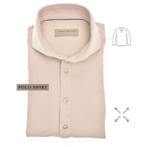 John Miller Polo Hyperstretch Performance Button Licht Bruin / male