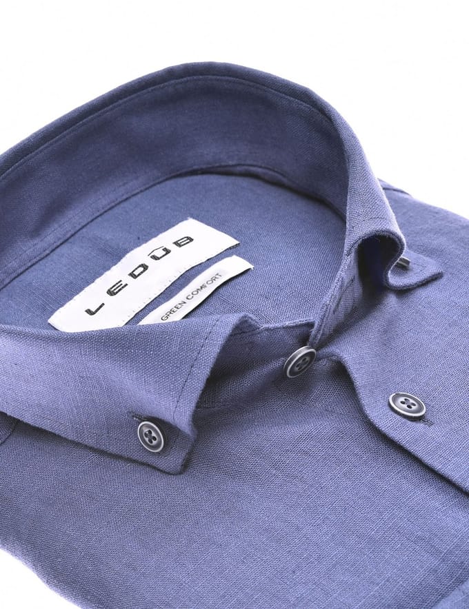 Ledub business overhemd donkerblauw