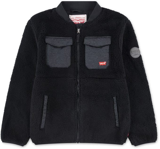 Levi's Boys Utility Pkt Sherpa Jacket Jet Black Größe: 4Y | Jacken Outlet | kids | Schwarz