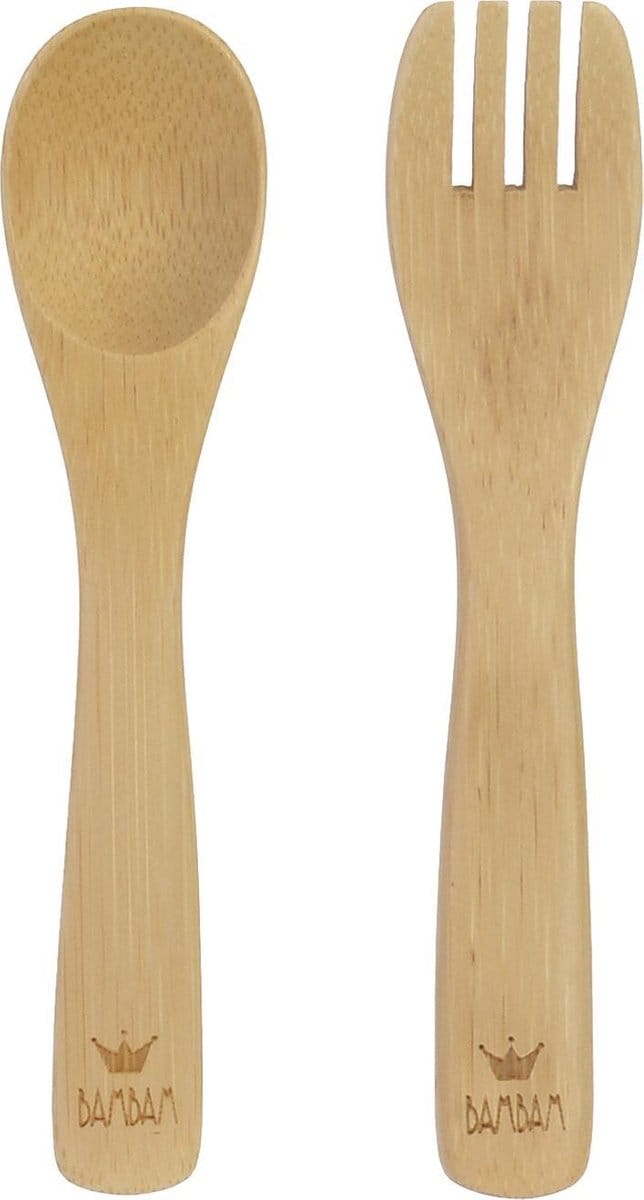 BAMBAM Bamboe Babybestek vork & lepel - Baby cadeau