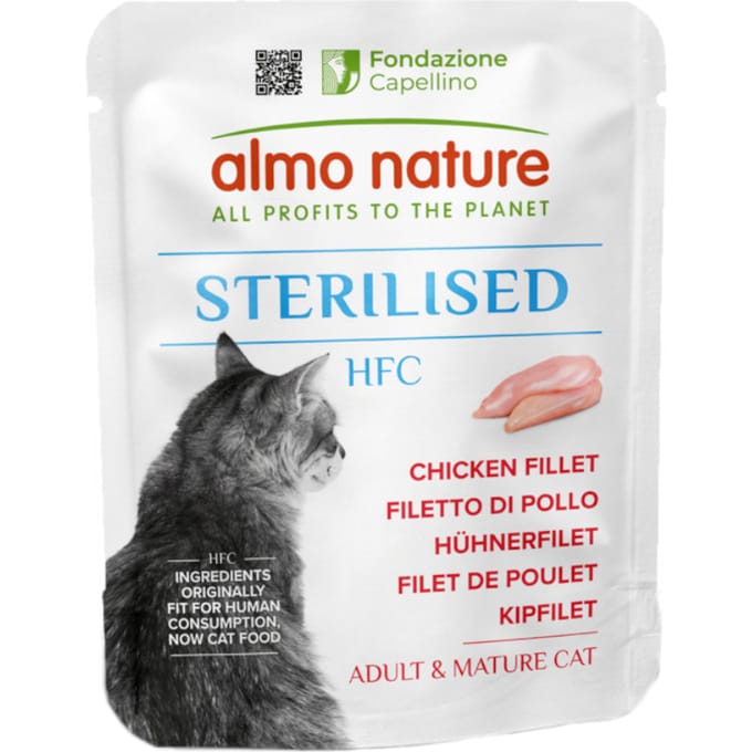 Voordeelpakket: 24x 50g Almo Nature HFC Sterilisede Kipfilet natvoer voor katten