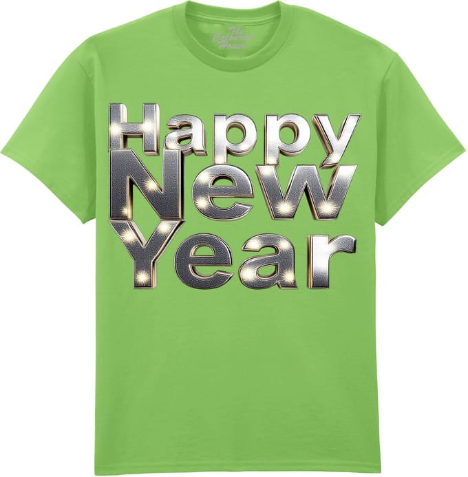 Happy New Year - Silver The Coloured House T-shirt M