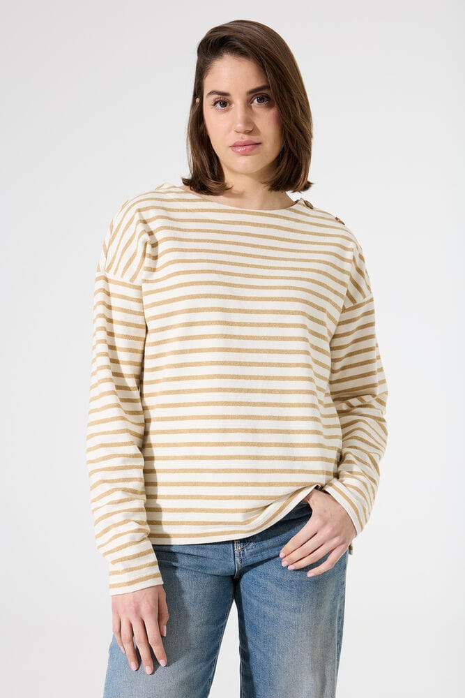 Gestreepte pull met decoratieve knopen voor vrouw Garcia