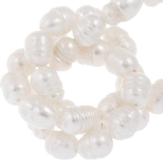Zoetwaterparels (7 - 9 x 6.5 mm) White (20 Stuks)