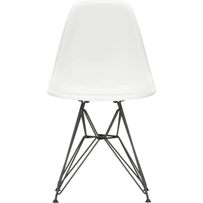Vitra - DSR Eames Plastic Sidechair - wit - basic dark gepoedercoat