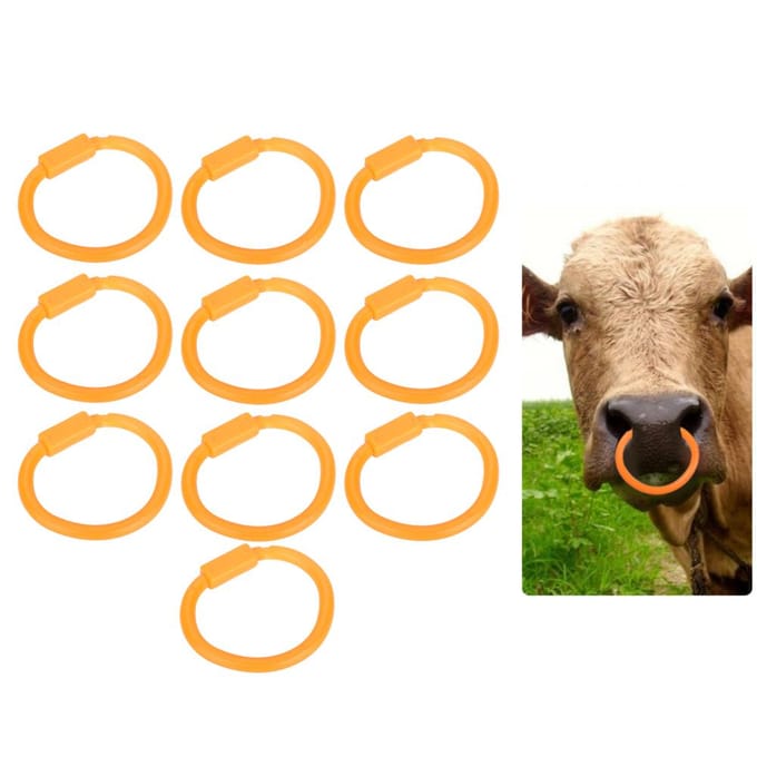 10 stuks Nylon Stierneusring Accessoire voor Rund Vee Boerderij Vee Dierlijke Uitrusting beige