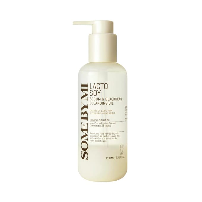 SOME BY MI, Lacto-Soybean, Sebum & Blackhead Cleansing Oil, 200ml (6.76fl oz) white