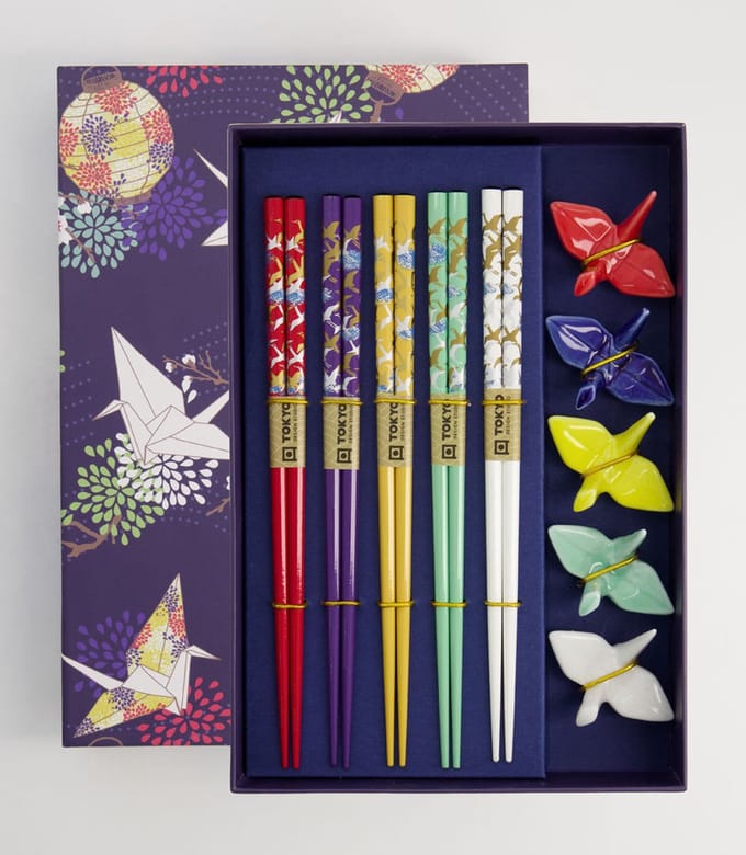 Tokyo Design Studio Eetstokjes - Giftset Kraanvogel 10 Stuks