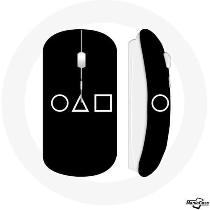 Souris Sans Fil - Squid Game - Circle Triangle Square - Design Inspiré - Compatible Mac et PC - USB Wi-Fi