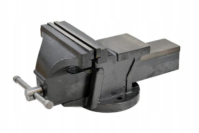 AWTOOLS werkbankklem 125mm - Gietijzer, Geharde Bekken