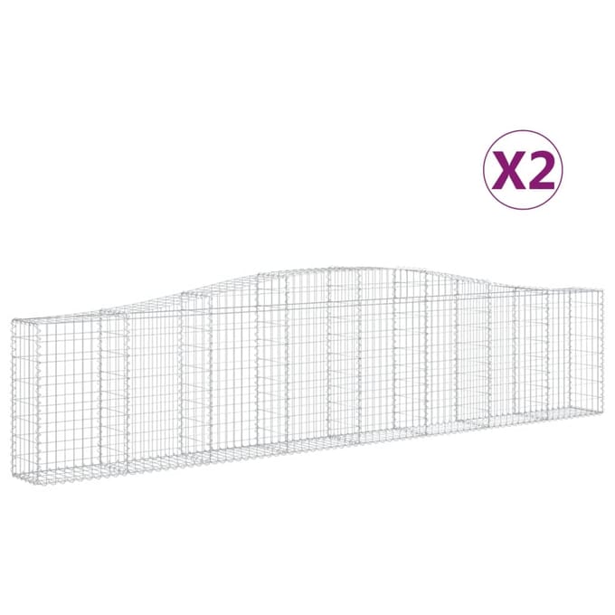 vidaXL - Schanskorven - 2 - st - gewelfd - 400x30x80/100 - cmg - ijzer