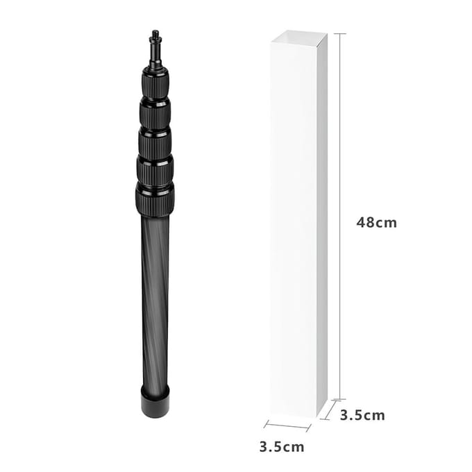 Perche de microphone portable extensible à 6 sections, perche en fibre de carbone pour microphones 5-Section