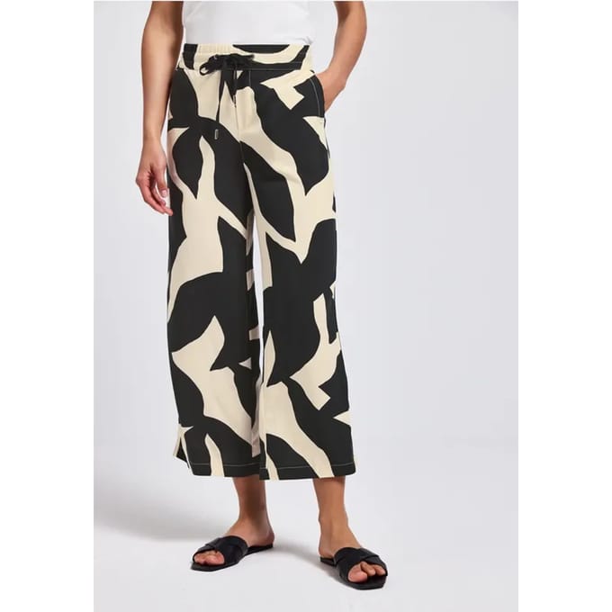 Broek met gedessineerde Wide Legs