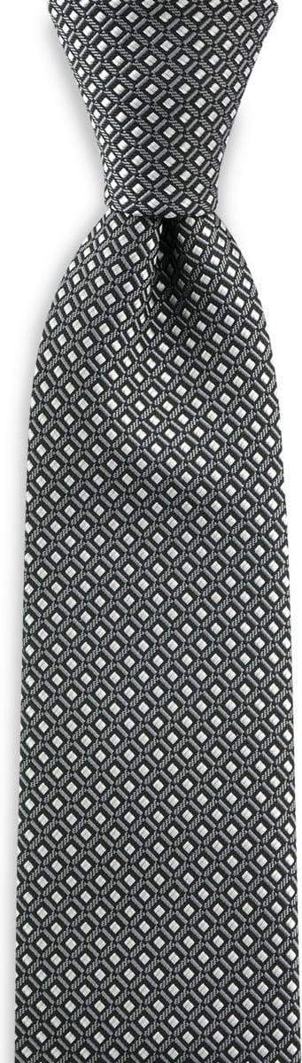 JB Collection - Stropdassen - stropdas patroon grijs wit - zwart / grijs / wit