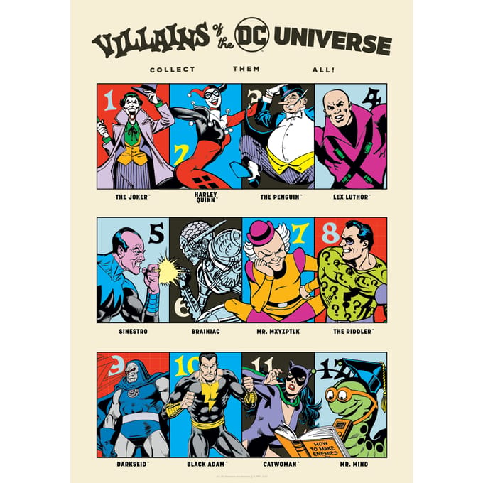 FaNaTtik DC Comis Art Print 90th Anniversary Villains Limited Edition 42 x 30 cm Poster & Wallscrolls