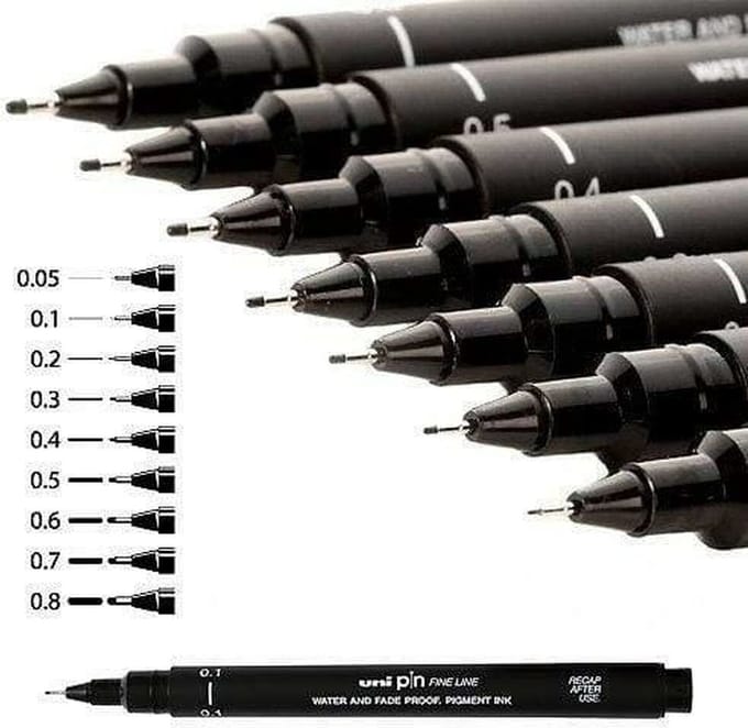 Permanente markeerstift Uni-Ball PIN005-200(S) Zwart 12 Stuks