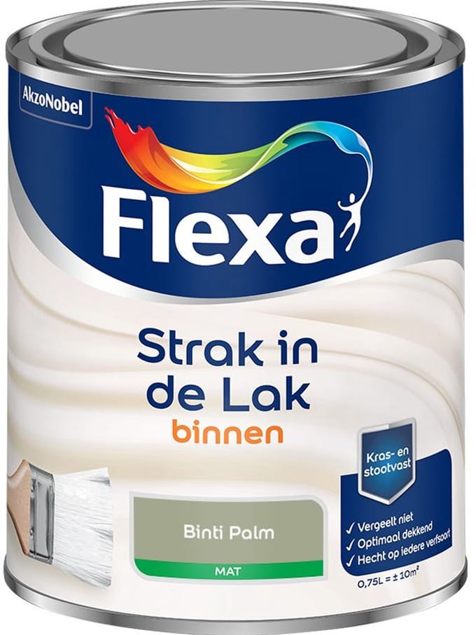 Flexa - Strak In De Lak Binnenlak Mat - Binti Palm - Mengverf - 750 Ml