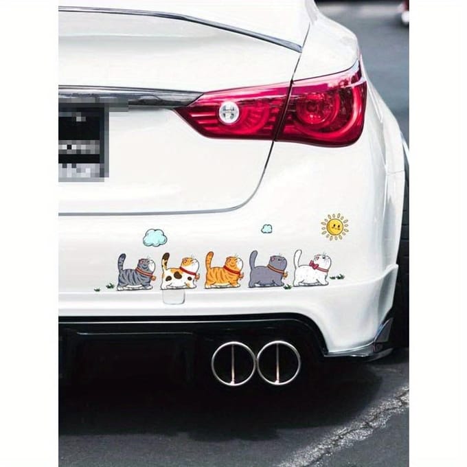 1 stuks Kattenpatroon PVC Auto Sticker one-size veelkleurig