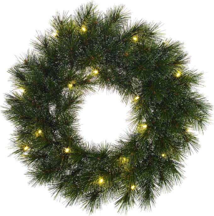 Black Box Trees Glendon Kerstkrans met LED Verlichting - Kerst Krans Ø60 cm - Groen
