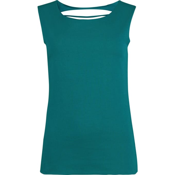 R.E.D. Rock-Engineered Design turquoise top met cut-outs en onafgewerkte randen - Dames - M