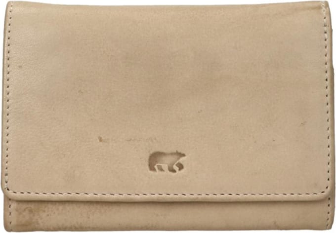 Bear Design Flappie Portemonnee Dames - Ritsportemonnee - RIFD - Leer - Beige
