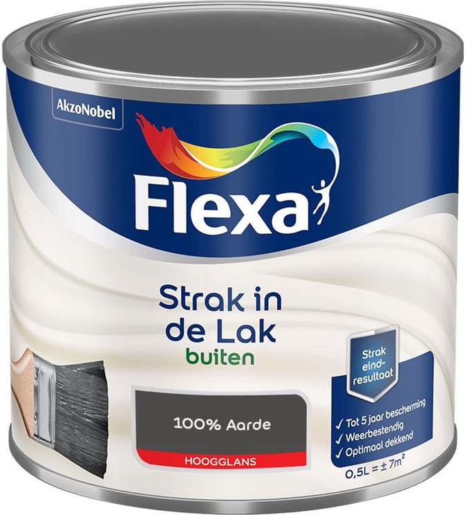 Flexa - Strak In De Lak Buitenlak Hoogglans - 100% Aarde - Mengverf - 500 Ml