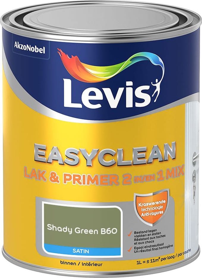 Levis - Easyclean Lak & Primer 2-In-1 Mix - Shady Green B60 - Mengverf - 1 L