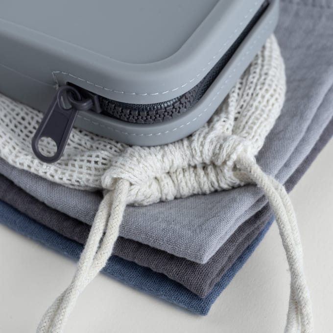 CADEAUSET herbruikbare zakdoeken - BLAUW - Mama Zakdoek