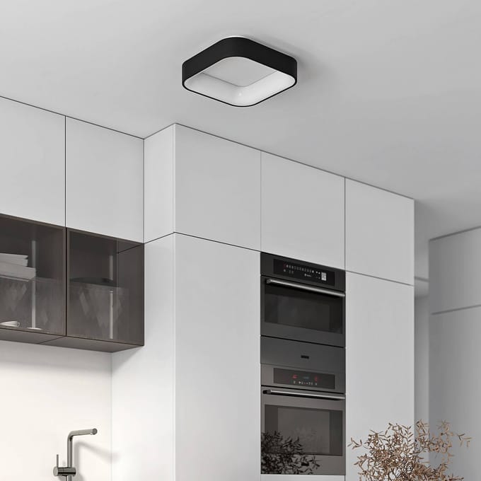 Arcchio LED plafondlamp Aleksi, 45 x 45 cm, zwart, CCT