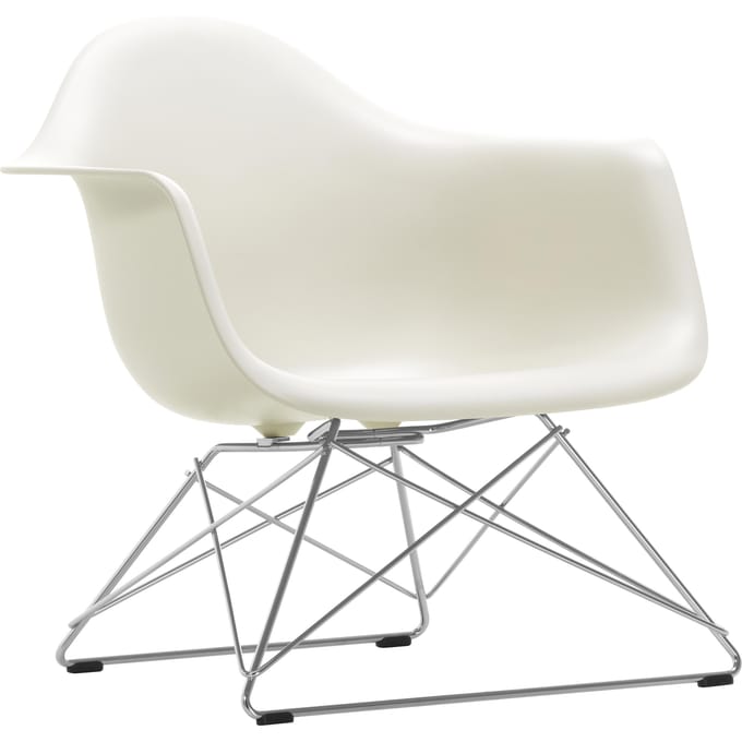 Vitra Eames Plastic Armchair LAR - kiezelsteen RE - glanzend chroom