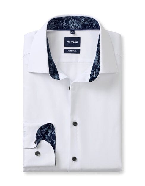 OLYMP Luxor 24/Seven Overhemd, Comfort Fit, New Kent, Wit
