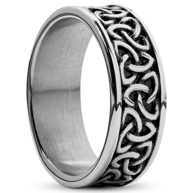 Evan Enzo Zilverkleurige Trinityknoop Ring